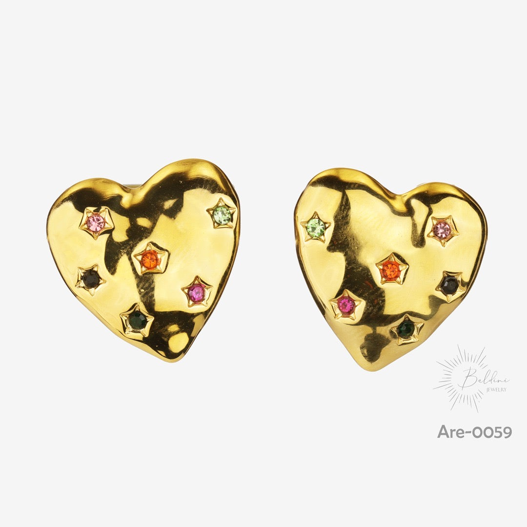 Aretes Corazón Confeti