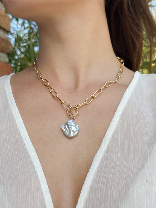 Collar Cristina Perla Azul