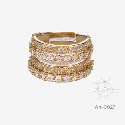 Anillo  Cascada de Brillo Multi filas