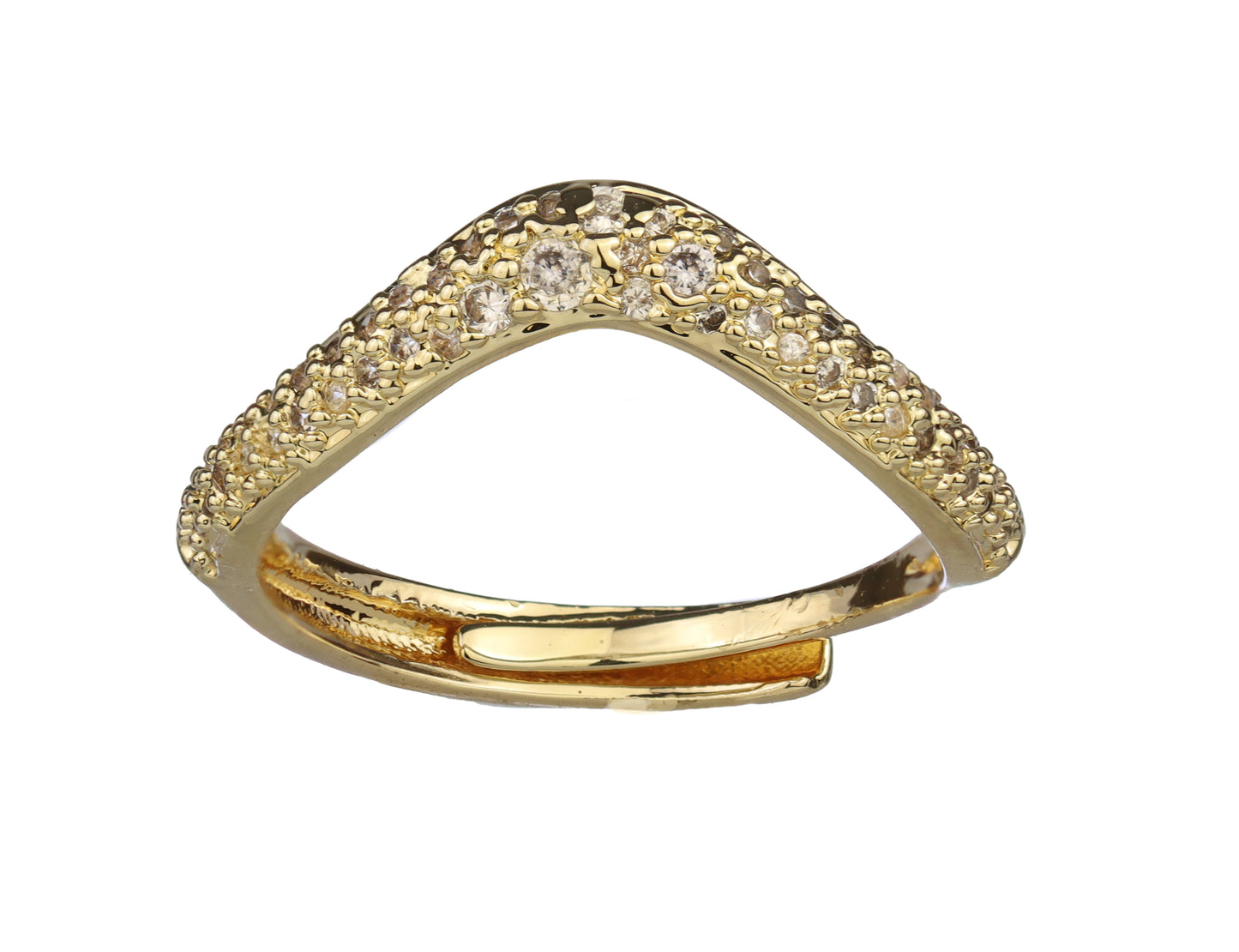 Anillo Pico Pavé Dorado.