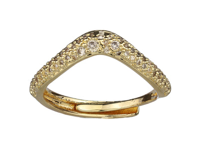Anillo Pico Pavé Dorado.