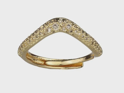 Anillo Pico Pavé Dorado.