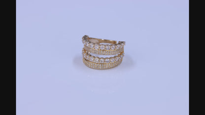 Anillo  Cascada de Brillo Multi filas