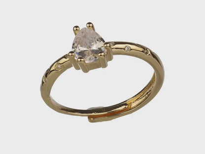 Anillo Solitario Pera